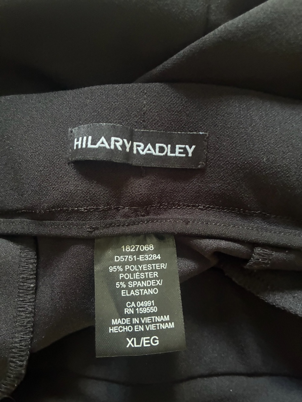 Hilary Radley Cropped Black Crepe Dress Pants XL - Picture 3 of 3